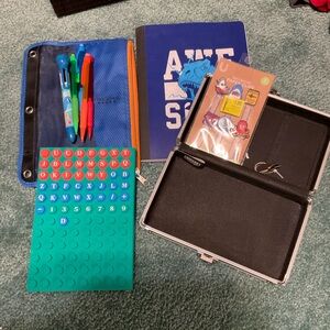 Blue and Black School Supplies Set